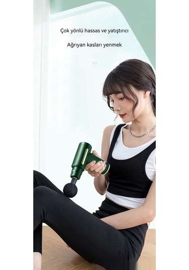 Jian Fan Elektrikli Fasya Tabancası Mini Ev Titerşimi Gevşeme Kas Akıllı Servikal Masaj Mini Masaj Yeşil