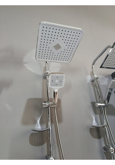 Rudi Armatür Mardin Lüx Pirinç Yönlendirici Ve Sabunluklu Robot Duş Seti Gri