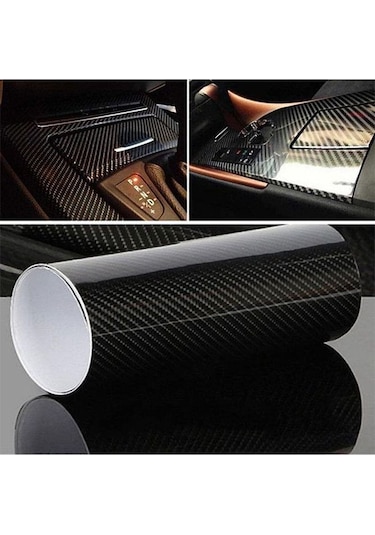 5d Karbon Fiber Folyo Ultra Parlak Hava Kanallı Araç Döşeme Kaplama Folyosu 30 Cm X 1 Metre