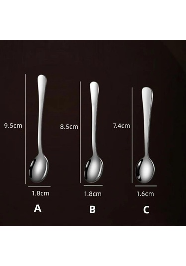 Yunboo 5 Adet 304 Paslanmaz Çelik Mini Kahve/çay Kaşığı Seti - Dayanıklı Ve Şık Tasarım Gümüş