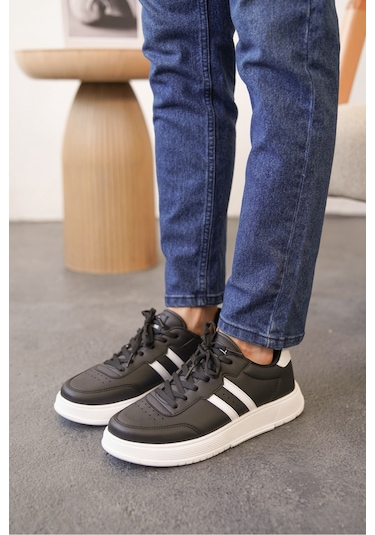 Daxors D0163 Günlük Ortopedik Erkek Sneaker Spor Ayakkabı Siyah-beyaz