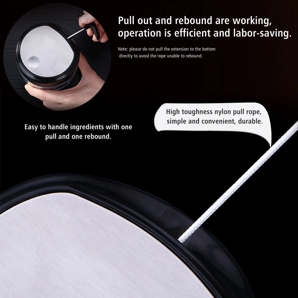 Youmex Büyük Boy Siyah El Manuel Yemek Döneri - 420 Çelik Bıçaklı, Hızlı Pestemal, Sarımsak, Sebze, Et Kesici 430ml Siyah