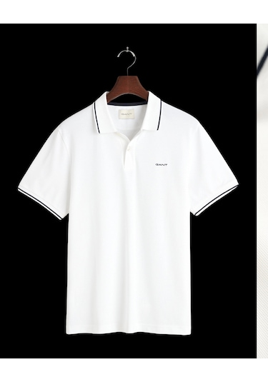 Gant Erkek Pike Polo T-shirt Regular Fit Beyaz