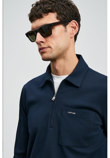 Lufian Erkek Lucas Smart Polo T-shirt 112040043 Koyu Lacivert Koyu Lacivert
