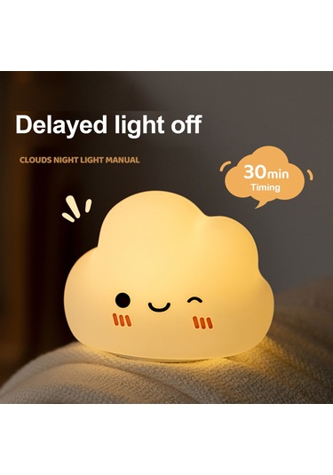 Wezone Silikon Yatağa Yakın Atmosfer Lambası - Bebek Ve Anne Uyku Işığı, 5 Seviye Aydınlatma, 30 Dakika Zamanlayıcı, 400mah Pil, Beyaz Dokunarak Aç/kapat Diğer