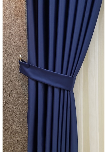 Mat Saten Lacivert Fon Perde Lacivert