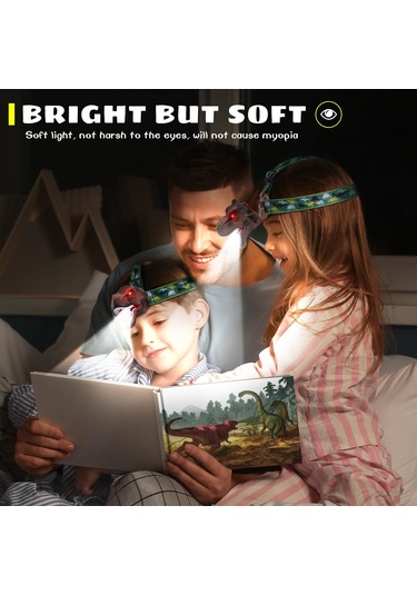 Dofolink Çocuklar İçin Dinozor Şekilli Şapka Feneri - Usb Şarjlı, Işıklı Ve Sesli, Outdoor Maceralar İçin Güvenli Oyuncak Çok Renkli