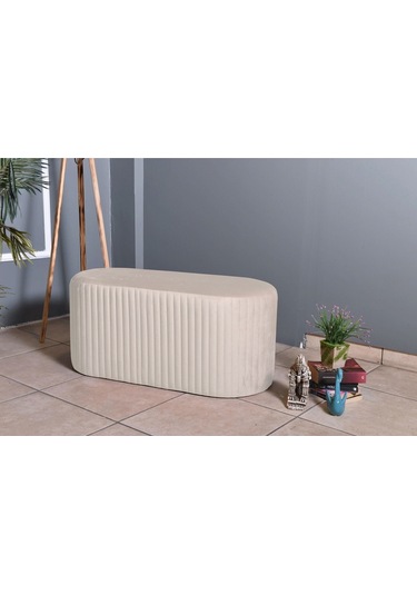 Velluto Lungo Puf-krem 90 Cm Kapitoneli Uzun&oval Puf&bench&koltuk&pofuduk Makyaj Puff