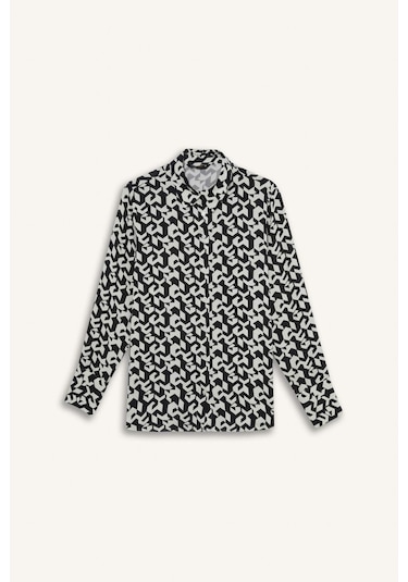 DeFacto Regular Fit Baskılı Uzun Kollu Gömlek I8266AZ25SPBK81