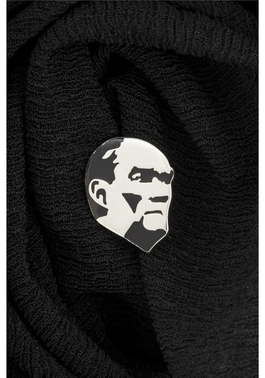 Atatürk Silüeti Gümüş Rozet -5873 Gümüş