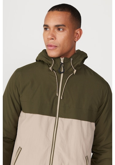 Ac&Co / Altınyıldız Classics Erkek Bej Hakı Standart Fit Normal Kesim Dik Yaka Yan Cep Mont Bej - Haki