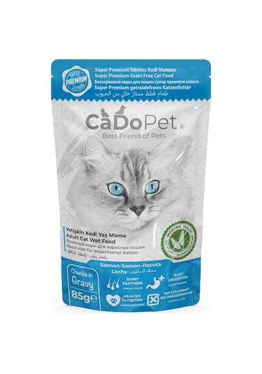 Cadopet Somon Etli Yetişkin Pouch Yaş Mama Grain Free 85 G