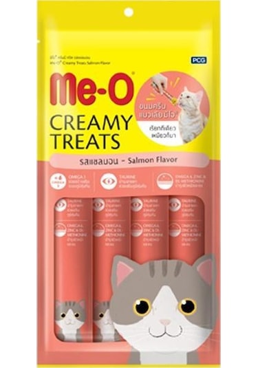 Me-O Creamy Treats Yengeçli Kedi Ödülü 3'lü 4 x 15 G + Tavuklu ve Ciğerli 3'lü 4 x 15 G + Ton Balıklı 3'lü 4 x 15 G + Somonlu 3'lü 4 x 15 G