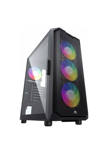 Powerboost VK-K521B 650 W 80+ USB 3.0 Mesh Rgb Atx Mid Tower Bilgisayar Kasası Siyah