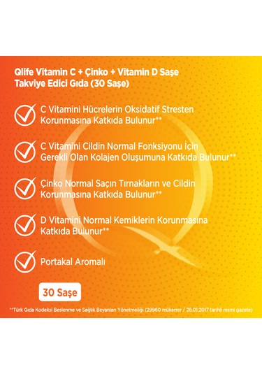 Vitamin C Plus - C Vitamini Ve Çinko Ve D Vitamini 30 Şase