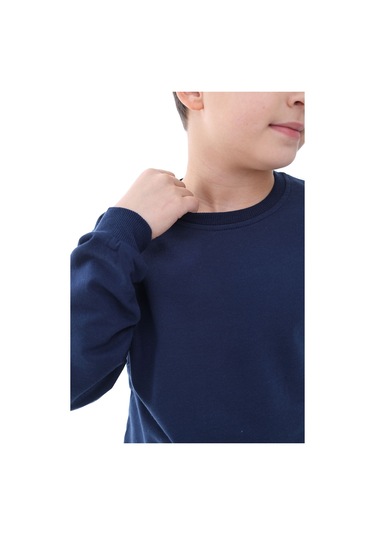 2'li Basic Şardonlu Çocuk Sweatshirt 3-10 Yaş Hardal-antrasit Su Yeşili - Lacivert