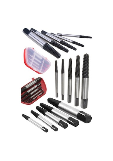 6 Parça Ters Kılavuz Pro Seti Çelik Kırık Civata Sökücü Vida Kald