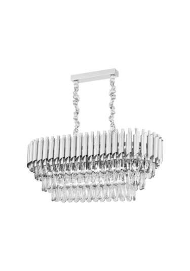 Palmira 75x35 Cm'lik 3 Katlı Prizma Kesim Kristal Taşlı Lüks Avize 6'lı - Gümüş-yaldız Gümüş-Yaldız