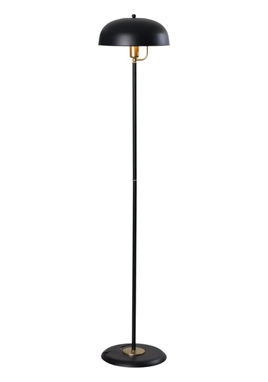 Lambader Krem-sarı Metal Gövde Modern Tasarım Ayarlanabilir Başlık Yerden Aydınlatma Lüx Lambader - Siyah