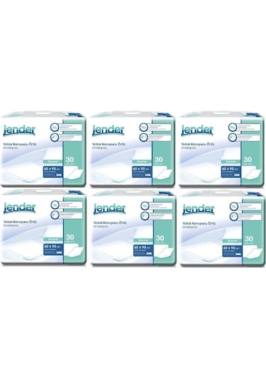 Jender 60 x 90 CM Yatak Koruyucu Örtü 30'lu x 6 180 Adet