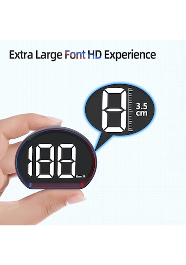 Suofeng 3 İnç Siyah Abs Gps Araç Üstü Gösterici, Hız Kmh/mph Ve Beyaz/yeşil Ekran Seçeneği