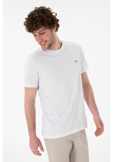 U.S. Polo Assn. Erkek Regular Fit Bisiklet Yaka Beyaz Basic Tişört 50305928-VR013 U.S. Polo Assn. Erkek Regular Fit Bisiklet Yaka Beyaz Basic Tişört 50305928-VR013