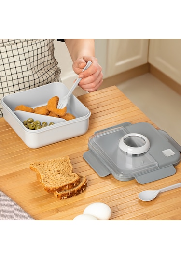 Porsima L-00927 Kaşık Çatallı Lunch Box Sefer Tası Saklma Kabı