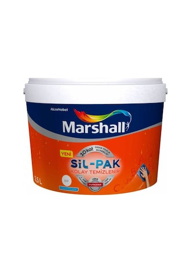 Marshall Sil-Pak Leke Tutmaz Duvar Boyası 7.5 Lt / 10 Kg