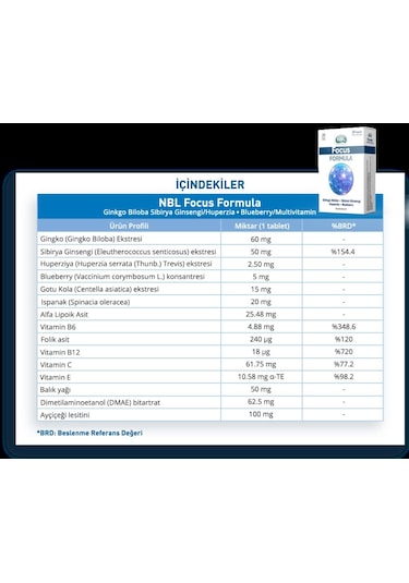 Nbl Focus Formula 30 Tablet
