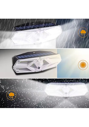 Greentech Güneş Enerjili Hareket Sensörlü, 6 Taraflı 104 Led Aydınlatma / GT-SL13-2 Adet
