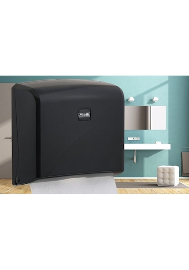 Vialli K2B Z Katlı Kağıt Havlu Dispenseri Siyah