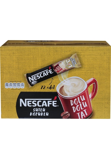 Nescafe 3'ü 1 Arada Sütlü  Köpüklü Hazır Kahve 72 x 17.4 G