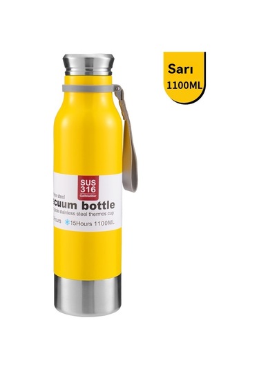 316 Paslanmaz Çelik Termos Bardak,1100ml Sarı