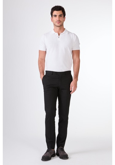 Dufy Siyah Erkek Slim Fit Düz Pantolon - 103924 Siyah