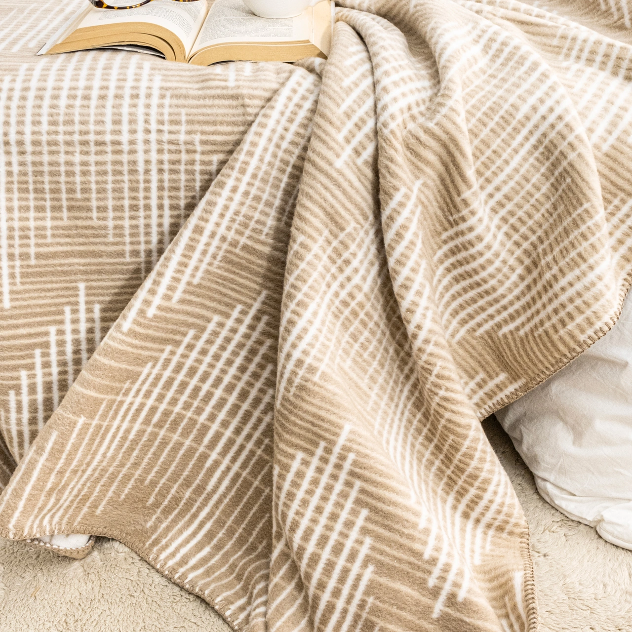 Schafer Home Bloom Tk Battaniye 150x220 Cm 1 Parça-bej Bej