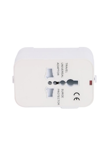 Besthome1 150+ Ülke Uyumlu Seyahat Çoklu Şarj İstasyonu, Beyaz, 2 Usb Portlu, Hızlı Şarj, Kompakt Tasarım