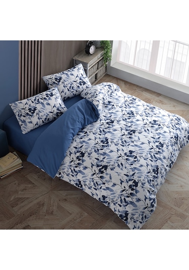 Coté Blanc Leaves %100 Pamuk Çift Kişilik Nevresim Takımı