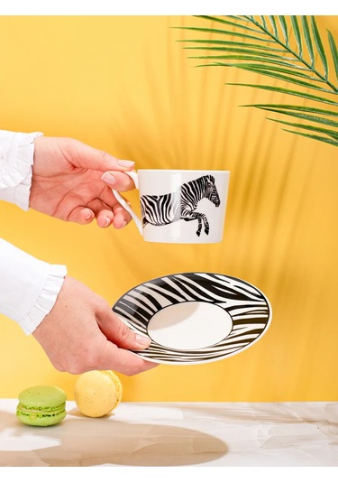 Aura Of Bohemia Çay Ve Kahve Takımı "zebra" Desenli Fincan Ve Tabak 220 Ml 233046292 Beyaz