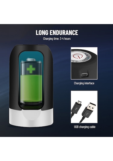Leezsing Otomatik Elektrikli Su Pompası Galon Su Sebili Şarj Edilebilir Evrensel Gürültüsüz Su Isıtıcısı Pompası Usb Kablosu Siyah
