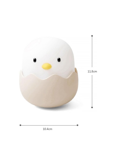 Çocuklar için Civciv Tasarımlı Silikonlu USB Şarj Edilebilir LED Gece Lambası Çok Renkli