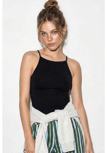 Shade Kadın Halter Yaka Saran Basic Bluz 60251253 - Siyah