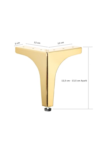 Klas Ayak Metal 12,5 Cm Altın Mobilya Koltuk Ayağı