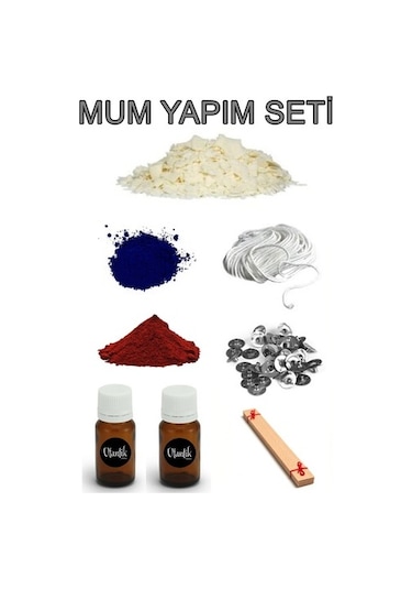 Soya Mum Yapım Seti, 500Gr Soya Wax, Boya, Esans, Fitil, Çıtçıt