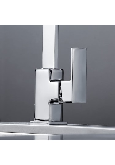 Sardıcı Yüksek Gövde Kare Mutfak Bataryası Sıcak Soğuk Çift Su Girişli