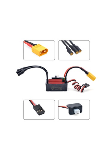 Xindoker 25a Su Geçirmez Fırçasız Esc, 2s Lipo İçin Rc Araç Hız Kontrol Cihazı, Xt60 Bağlantılı, 1/16 1/18 1/20 Model Araçlar