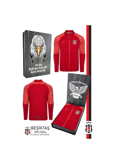 Beşiktaş Lisanslı Fermuarlı Dik Yaka Cepli Sweat Kutulu 001