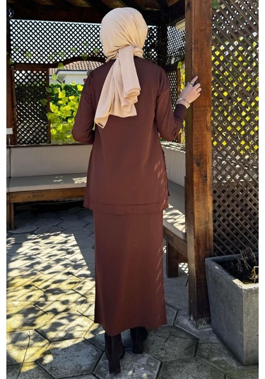 Sezen Triko Takım Kahve Çok Renkli