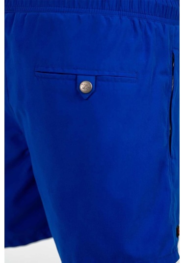 Saks Mavi Su İtici Özellikli Blue Voyage Nakışlı Erkek Plaj Deniz Şort Mayo - 303-saks 001
