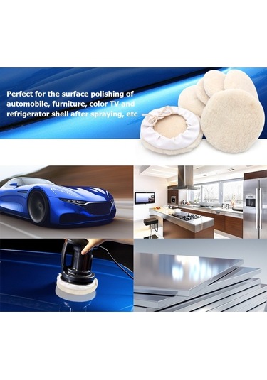 Pazly 7 Yün Araba Cila Pedi, 6'lı Paket, Araba Detaylandırma, Pamuklu, Kullanışlı