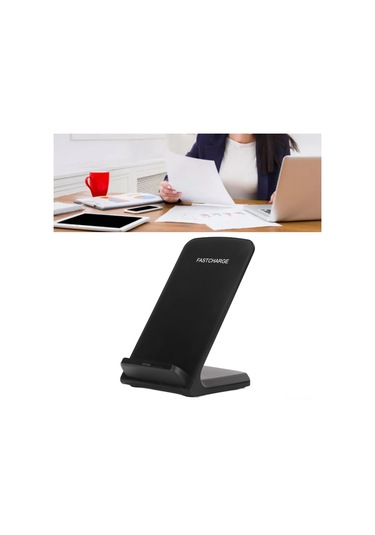 Kosona Q740 Siyah Kablosuz Şarj Standı - 15w Hızlı Şarj, Dikey/yatay Açı, Filmleri İzleken Kesintisiz Kullanım